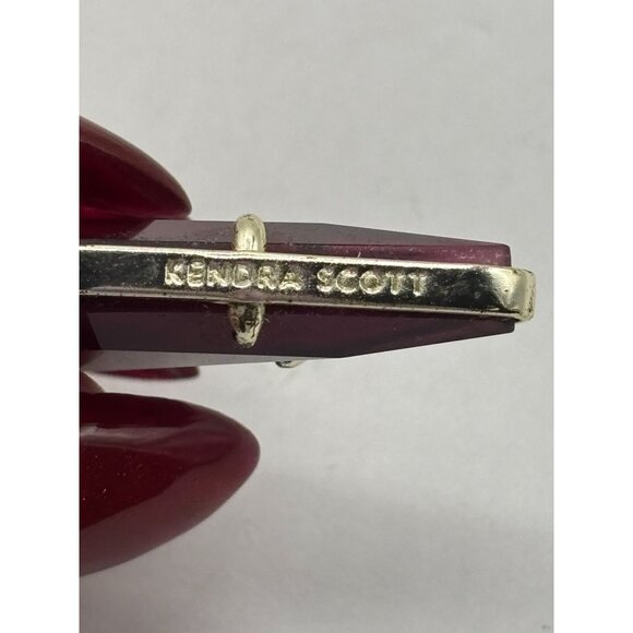 Kendra Scott Gold-Tone Long Necklace With Red Faceted Stone Pendant - Picture 6 of 6